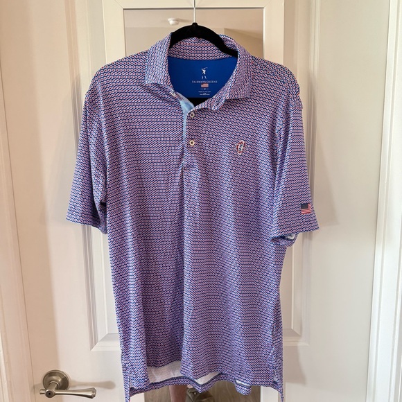 Fairway & Greene Patriotic Geo Print Golf Polo – Men’s Size M - Picture 4 of 6